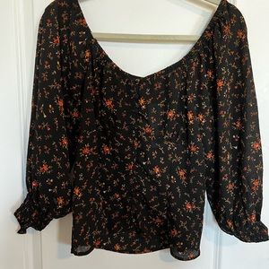 NWT Madewell Kirstie Sweetheart Top in Fresh Sprigs